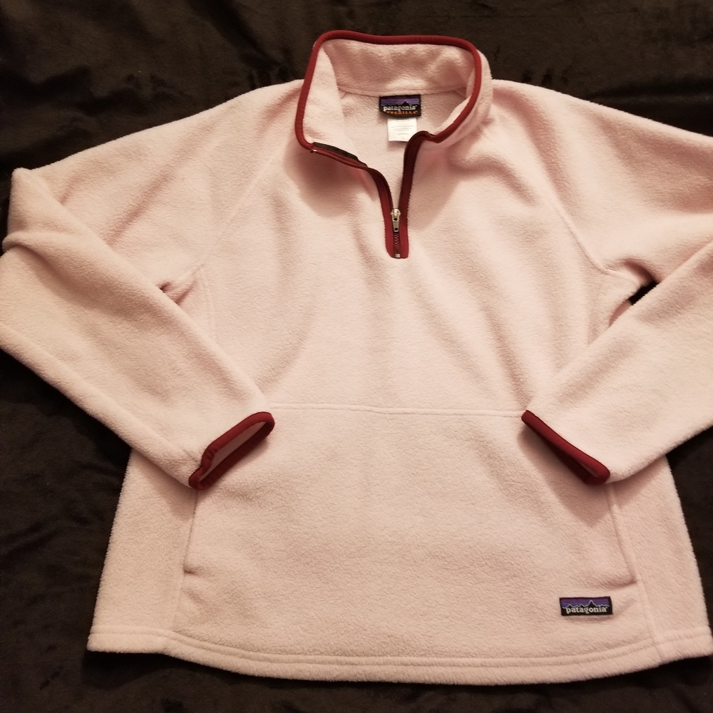 Patagonia Synchilla light pink 1/4 zip Sz Large